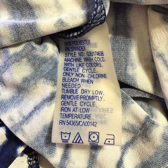 Peter Nygard Blue Batik Asymmetrical Shibori Tunic Top M – Silver Medallion - Picture 7 of 8